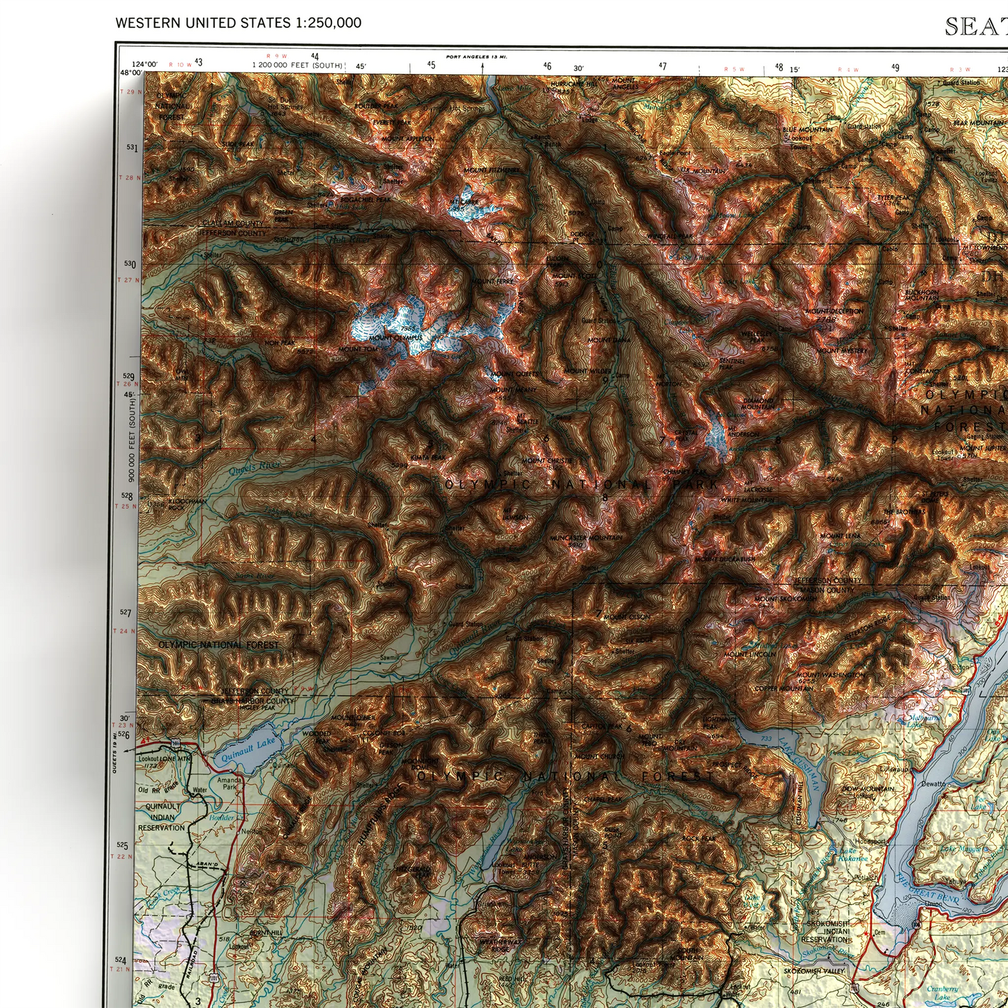 Seattle, Washington - 1958-Historical Topographic-Wall Map-ModernCarto