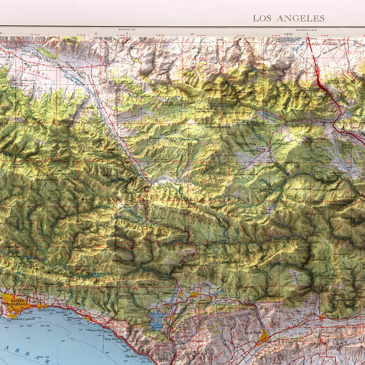 Los Angeles, California - 1959-Historical Topographic-Wall Map-ModernCarto