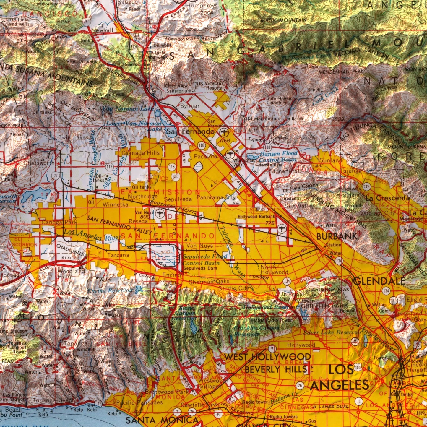 Los Angeles, California - 1959-Historical Topographic-Wall Map-ModernCarto