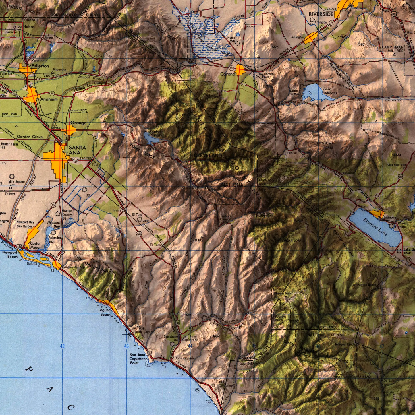 Santa Ana, California - 1947-Historical Topographic-Wall Map-ModernCarto