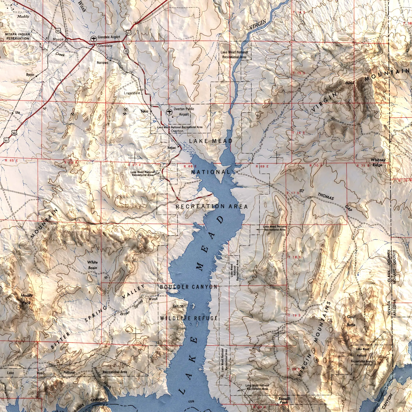 Las Vegas, Nevada - 1957-Historical Topographic-Wall Map-ModernCarto