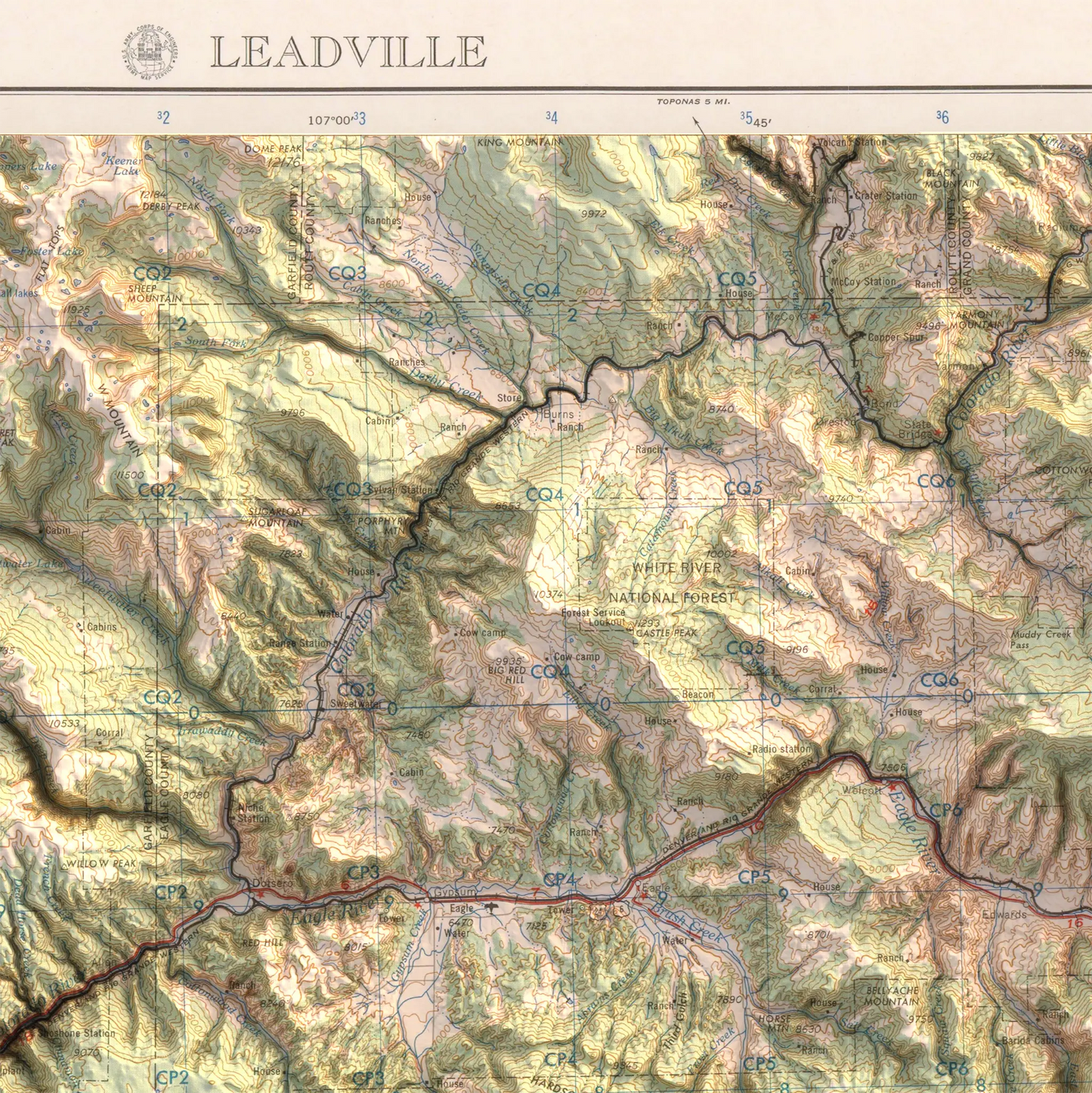 Leadville, Colorado - 1959-Historical Topographic-Wall Map-ModernCarto