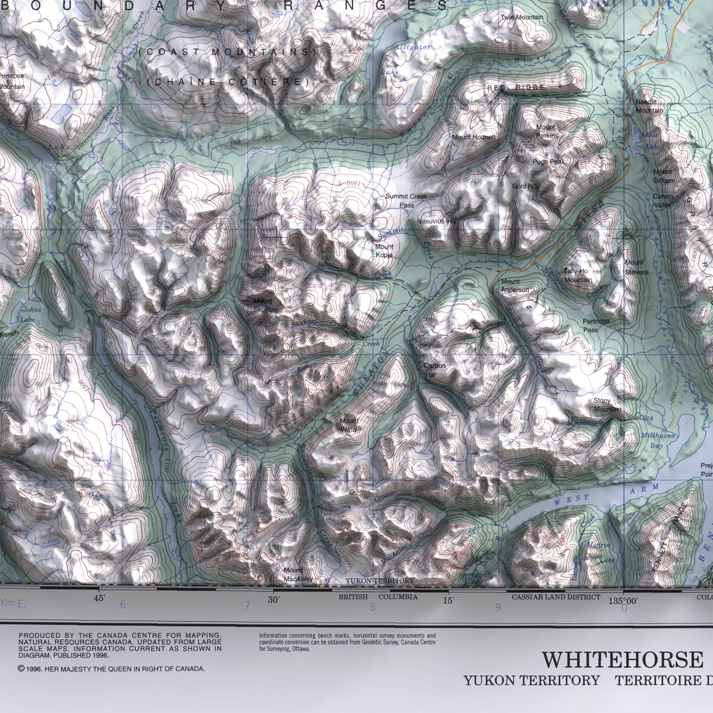 Whitehorse, Yukon - 1996-Historical Topographic-Wall Map-ModernCarto