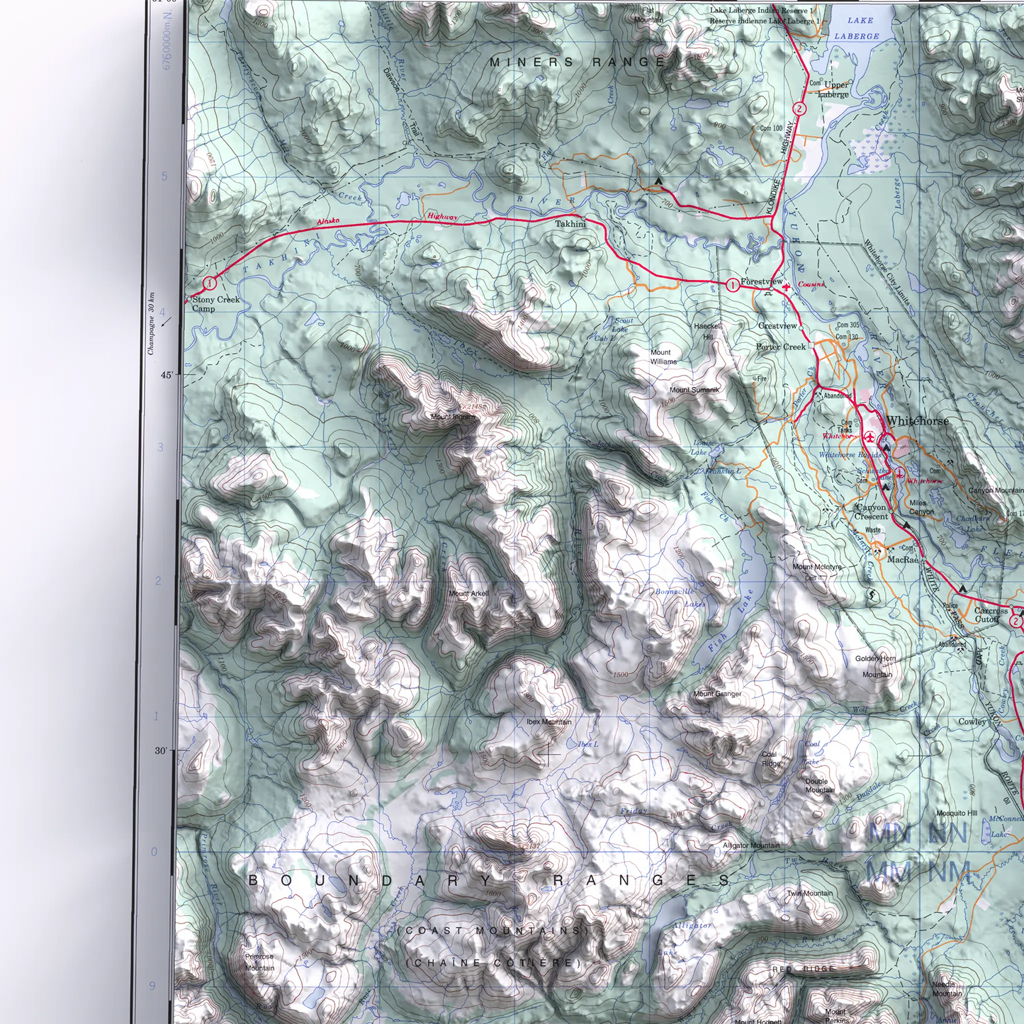 Whitehorse, Yukon - 1996-Historical Topographic-Wall Map-ModernCarto