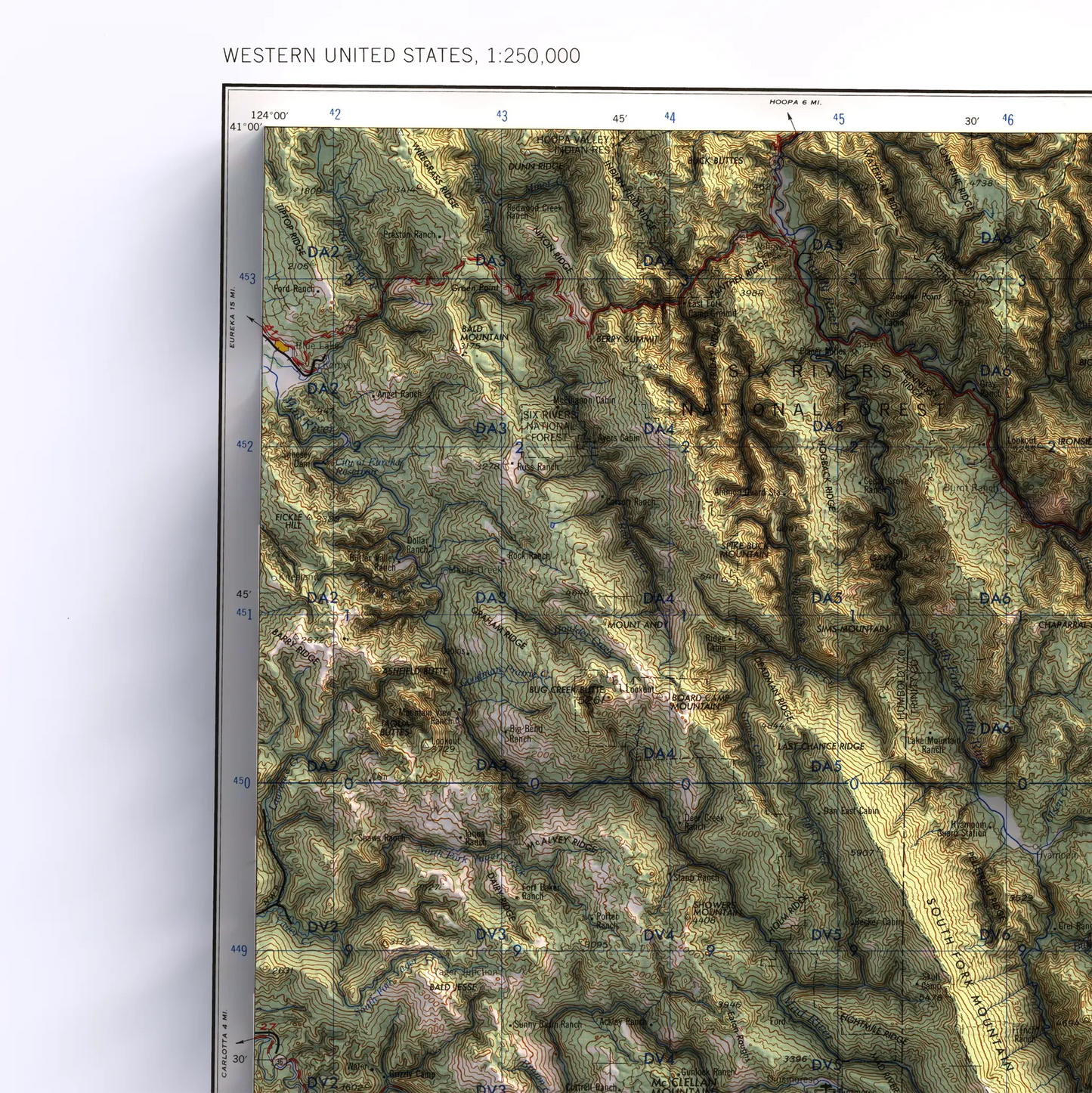 Redding, California - 1958-Historical Topographic-Wall Map-ModernCarto