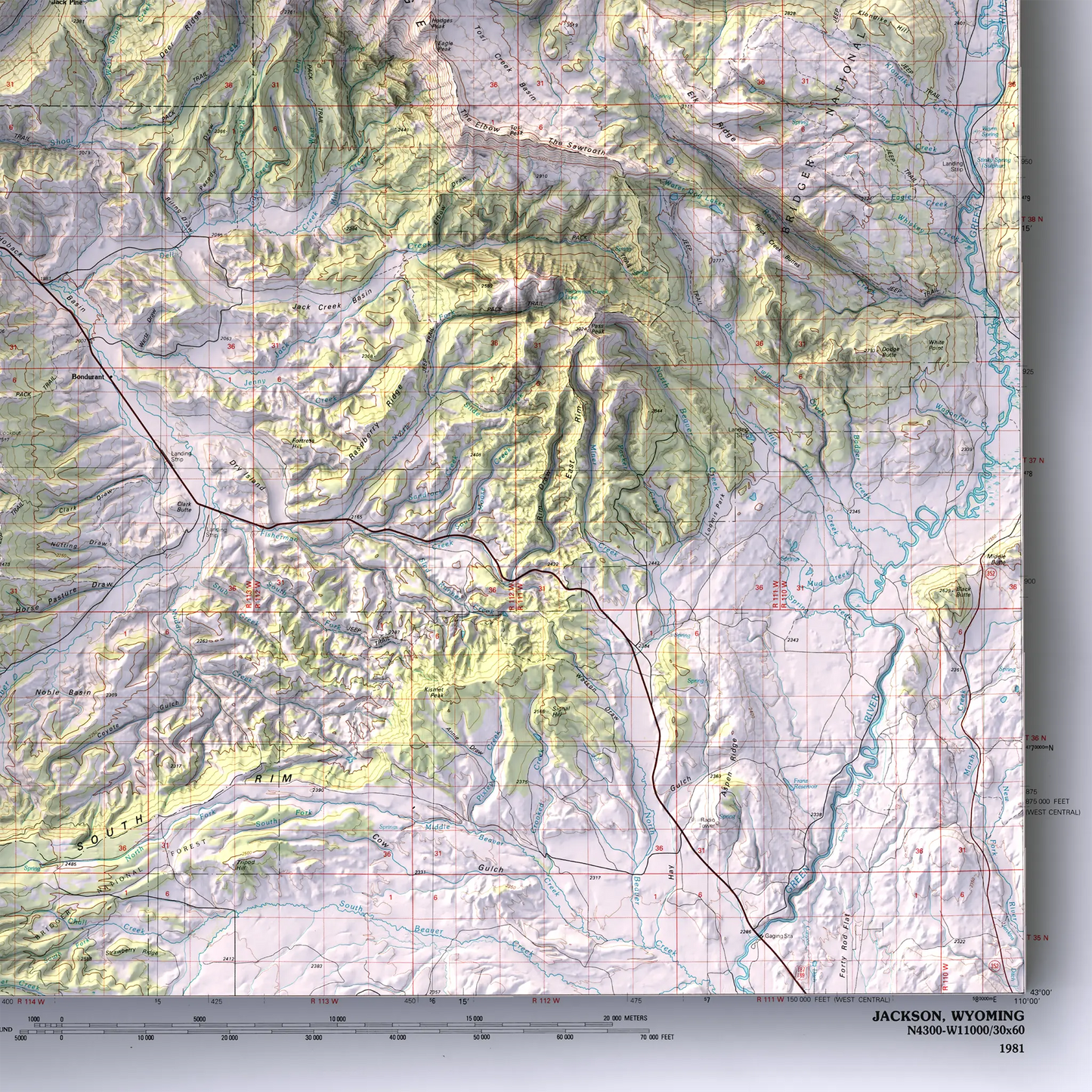 Jackson, Wyoming - 1981-Historical Topographic-Wall Map-ModernCarto