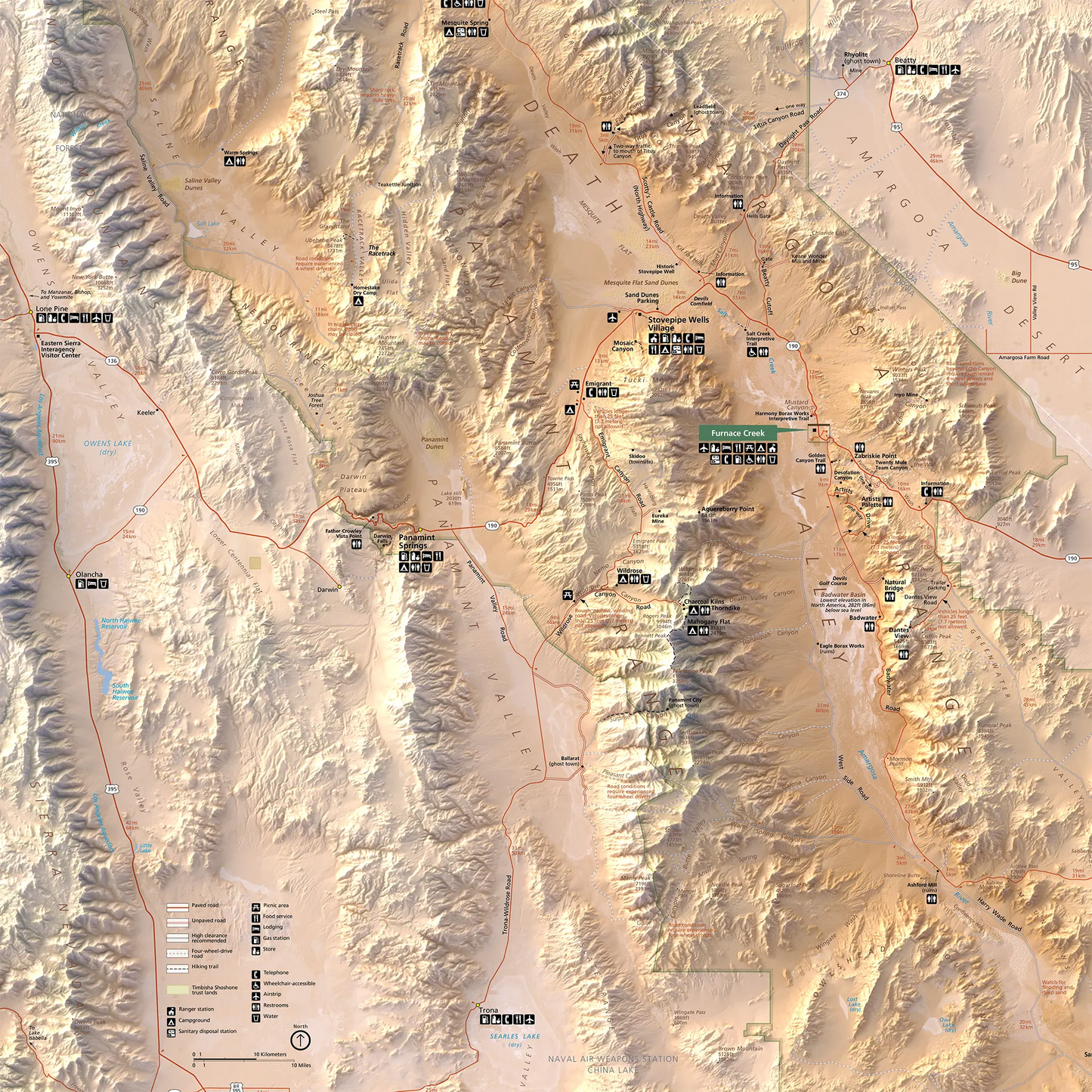 Death Valley National Park-Modern Topographic-Wall Map-ModernCarto