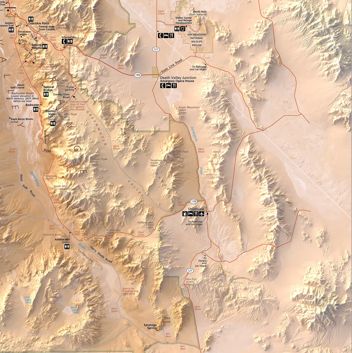 Death Valley National Park-Modern Topographic-Wall Map-ModernCarto