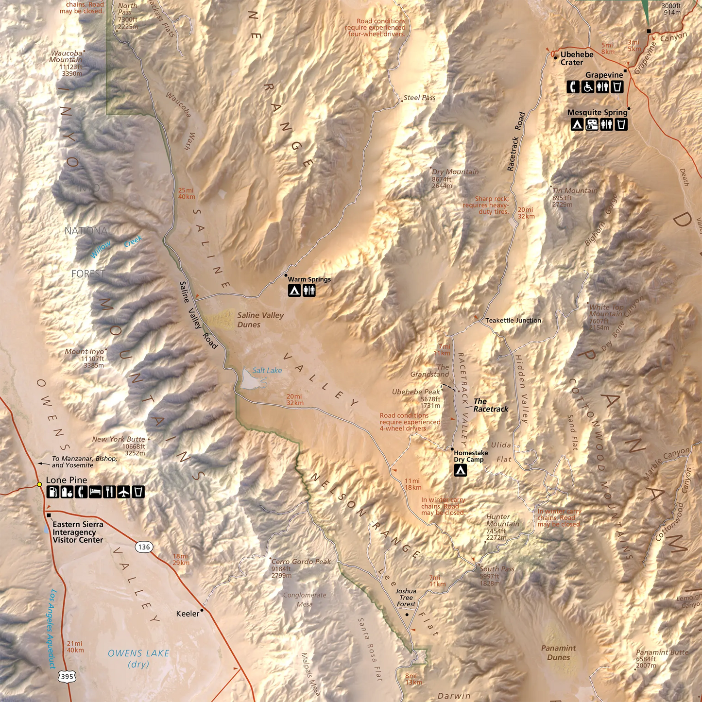 Death Valley National Park-Modern Topographic-Wall Map-ModernCarto