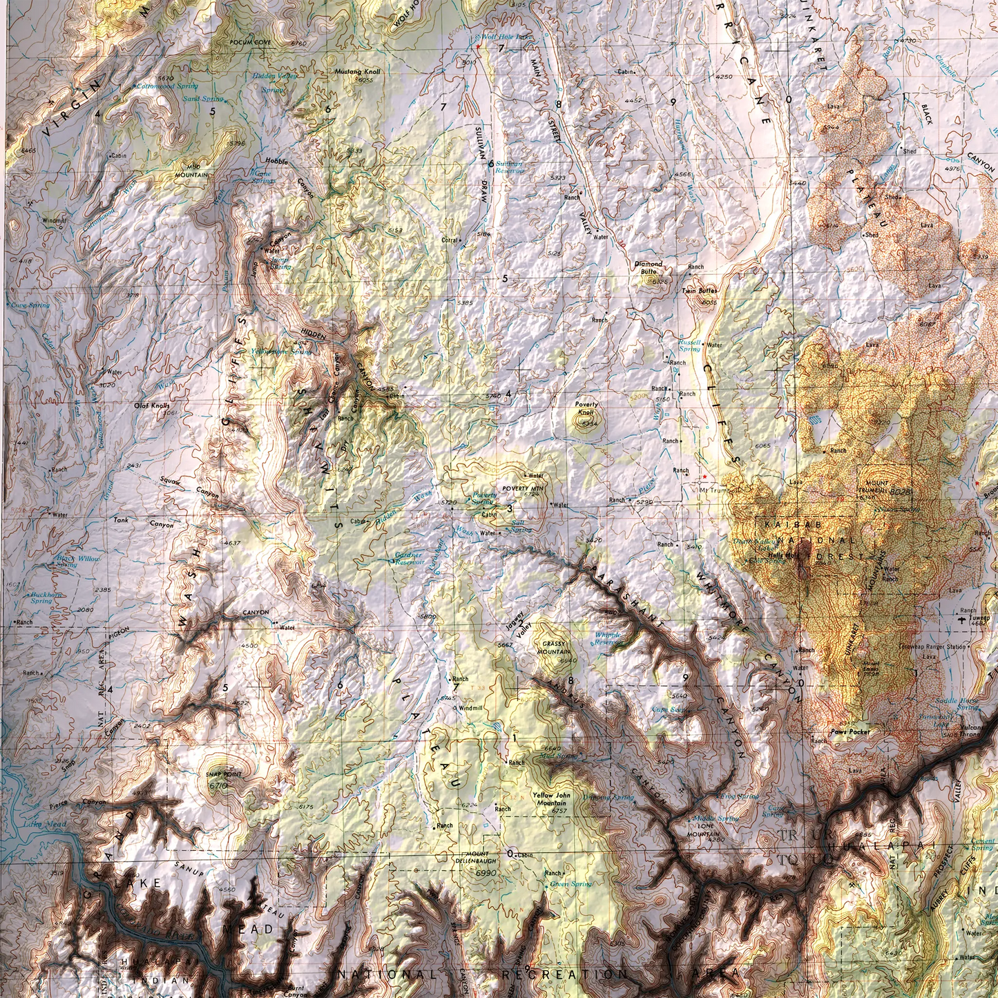 Grand Canyon, Arizona - 1953-Historical Topographic-Wall Map-ModernCarto