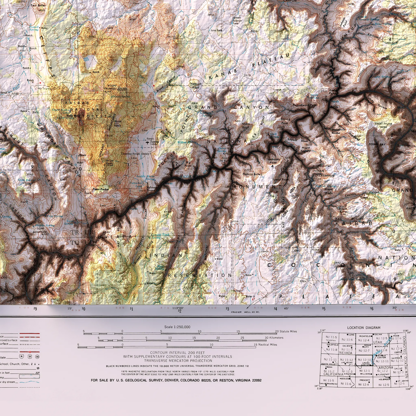 Grand Canyon, Arizona - 1953-Historical Topographic-Wall Map-ModernCarto