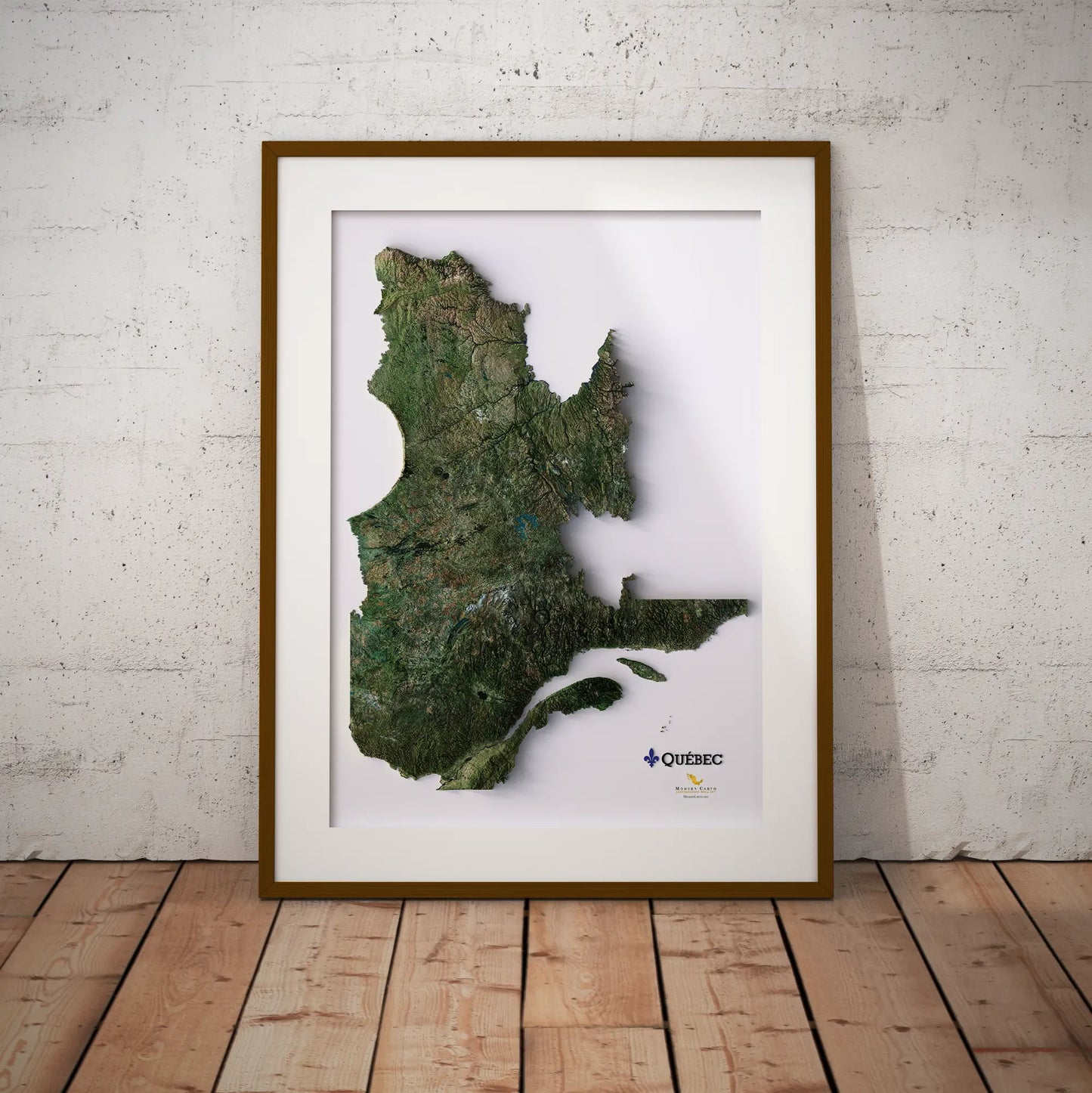 Quebec, Canada-Satellite Imagery-Wall Map-ModernCarto