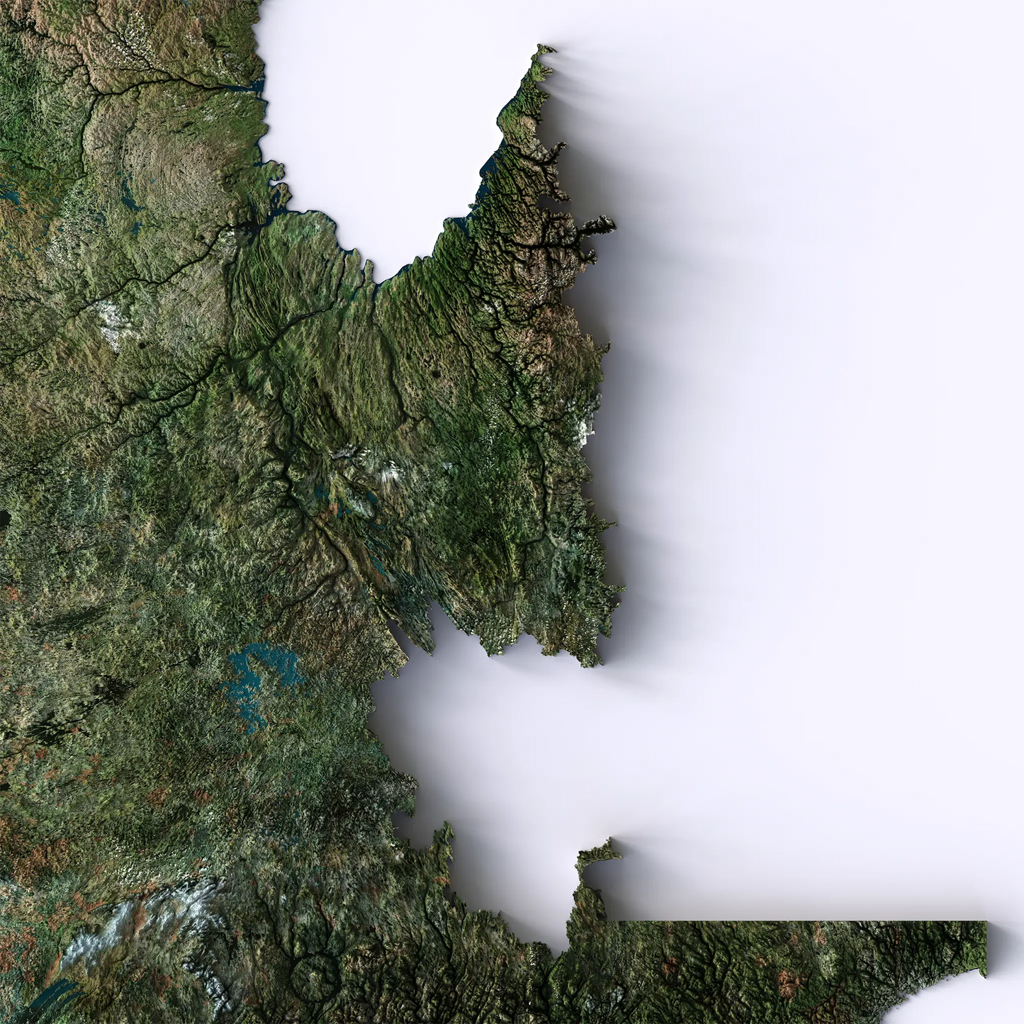 Quebec, Canada-Satellite Imagery-Wall Map-ModernCarto