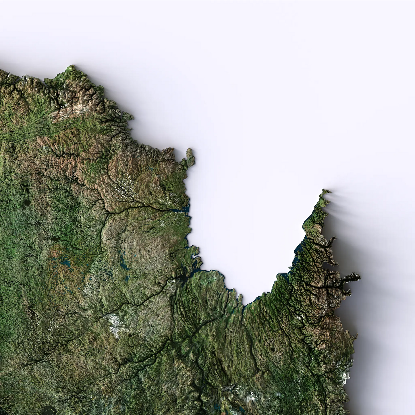 Quebec, Canada-Satellite Imagery-Wall Map-ModernCarto