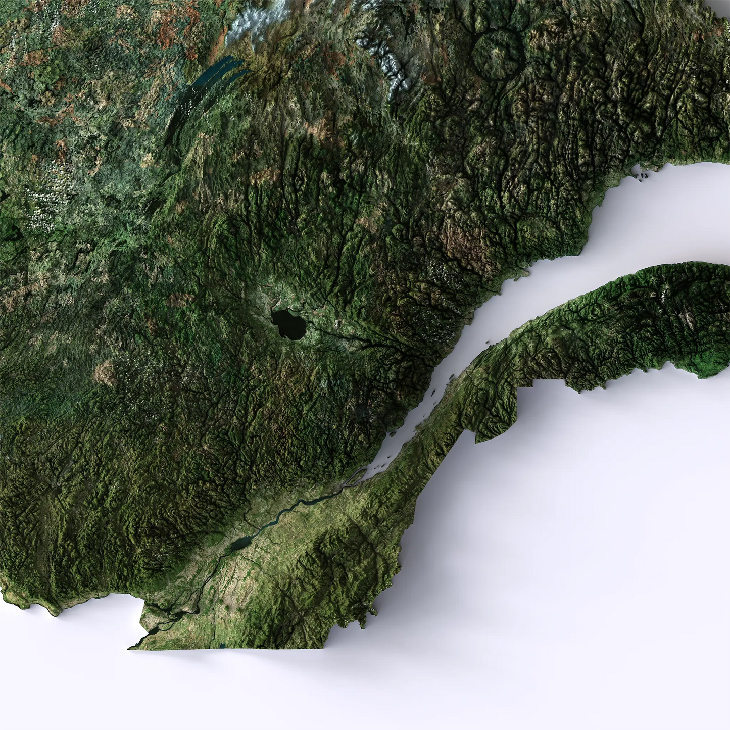 Quebec, Canada-Satellite Imagery-Wall Map-ModernCarto
