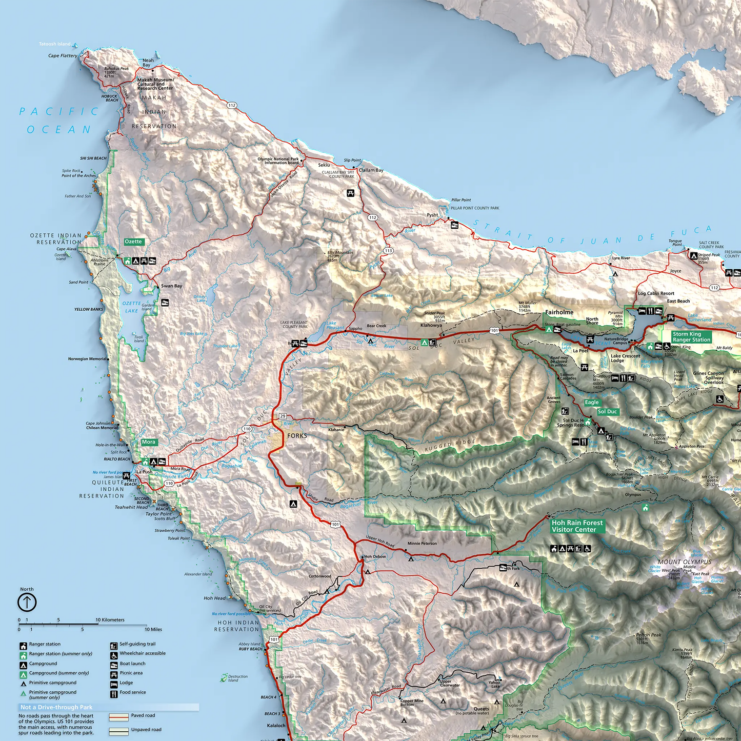 Olympic National Park-Modern Topographic-Wall Map-ModernCarto