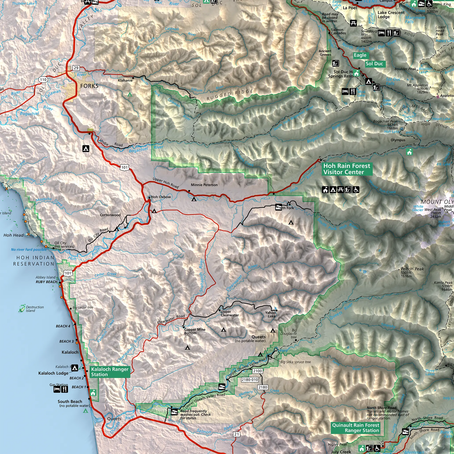 Olympic National Park-Modern Topographic-Wall Map-ModernCarto