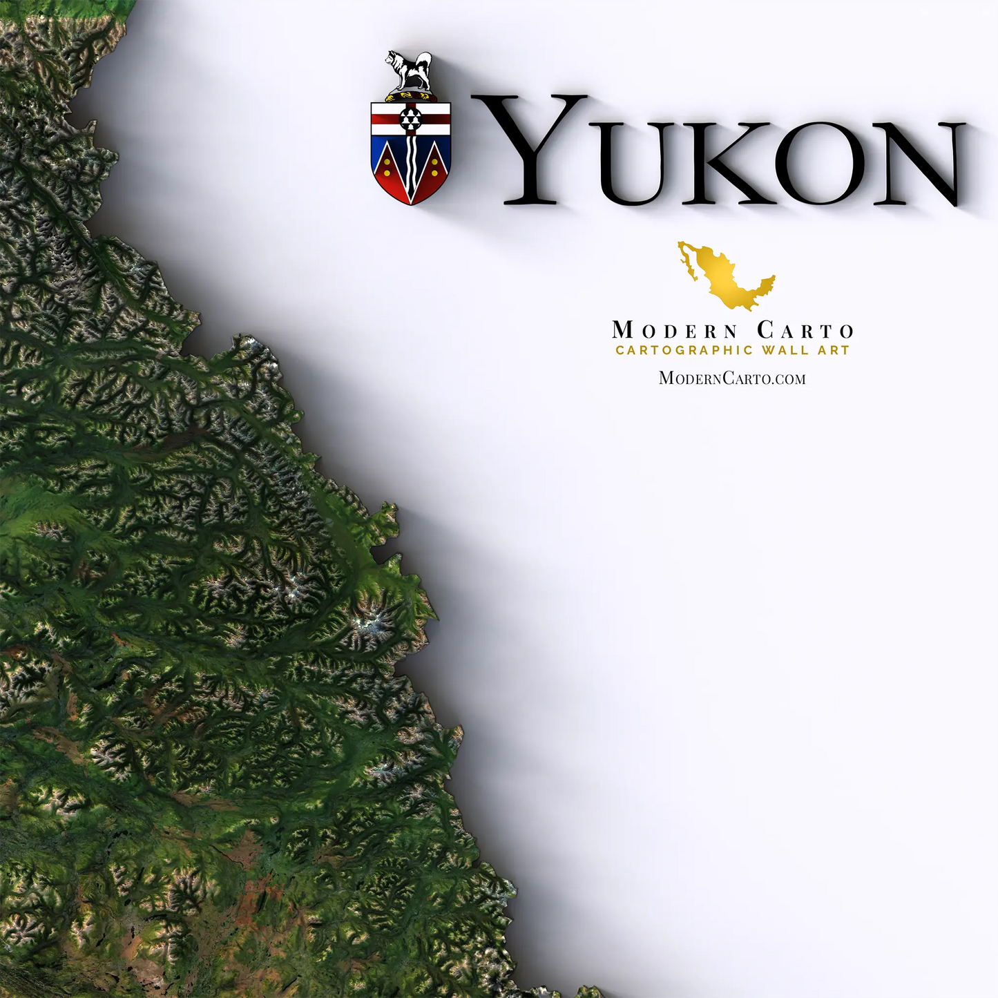 Yukon, Canada-Satellite Imagery-Wall Map-ModernCarto