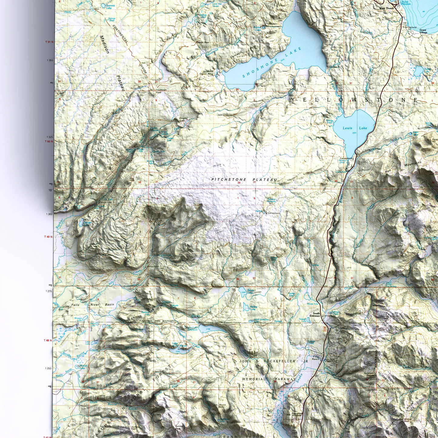 Yellowstone South, Wyoming - 1982-Historical Topographic-Wall Map-ModernCarto