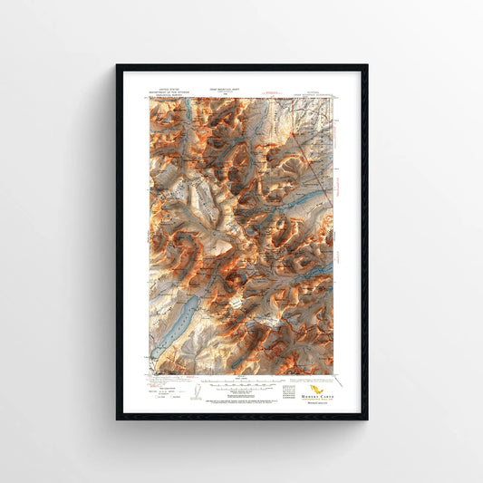 Chief Mountain, Montana - 1938-Historical Topographic-Wall Map-ModernCarto