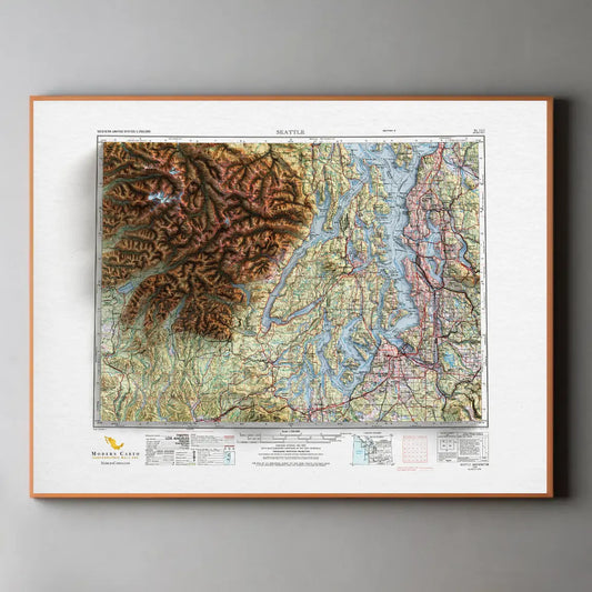 Seattle, Washington - 1958-Historical Topographic-Wall Map-ModernCarto