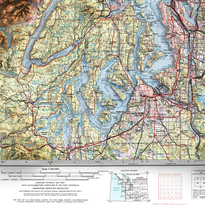 Seattle, Washington - 1958-Historical Topographic-Wall Map-ModernCarto