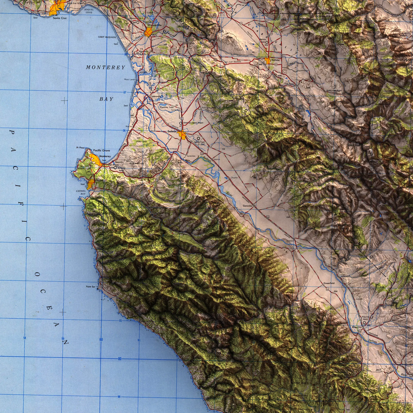 Santa Cruz, California - 1948-Historical Topographic-Wall Map-ModernCarto