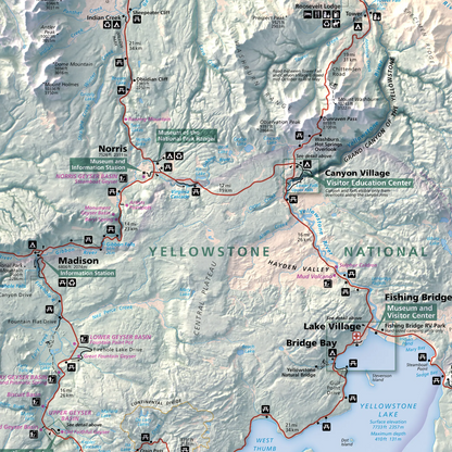 Yellowstone National Park-Modern Topographic-Wall Map-ModernCarto