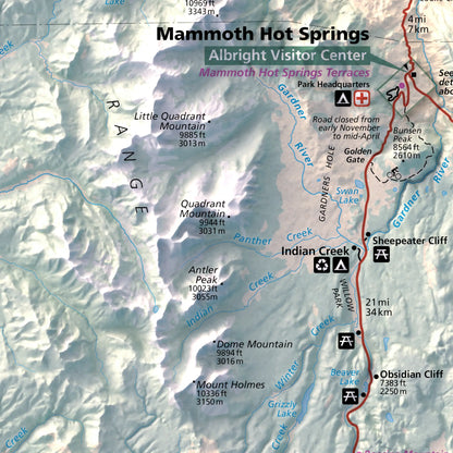 Yellowstone National Park-Modern Topographic-Wall Map-ModernCarto