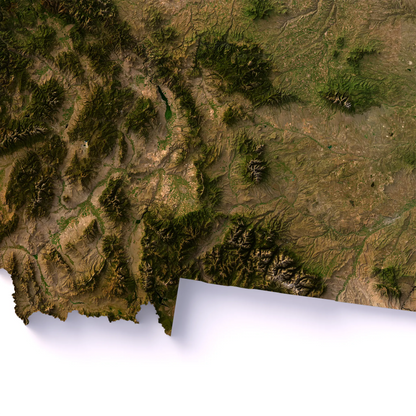 Montana, USA-Satellite Imagery-Wall Map-ModernCarto