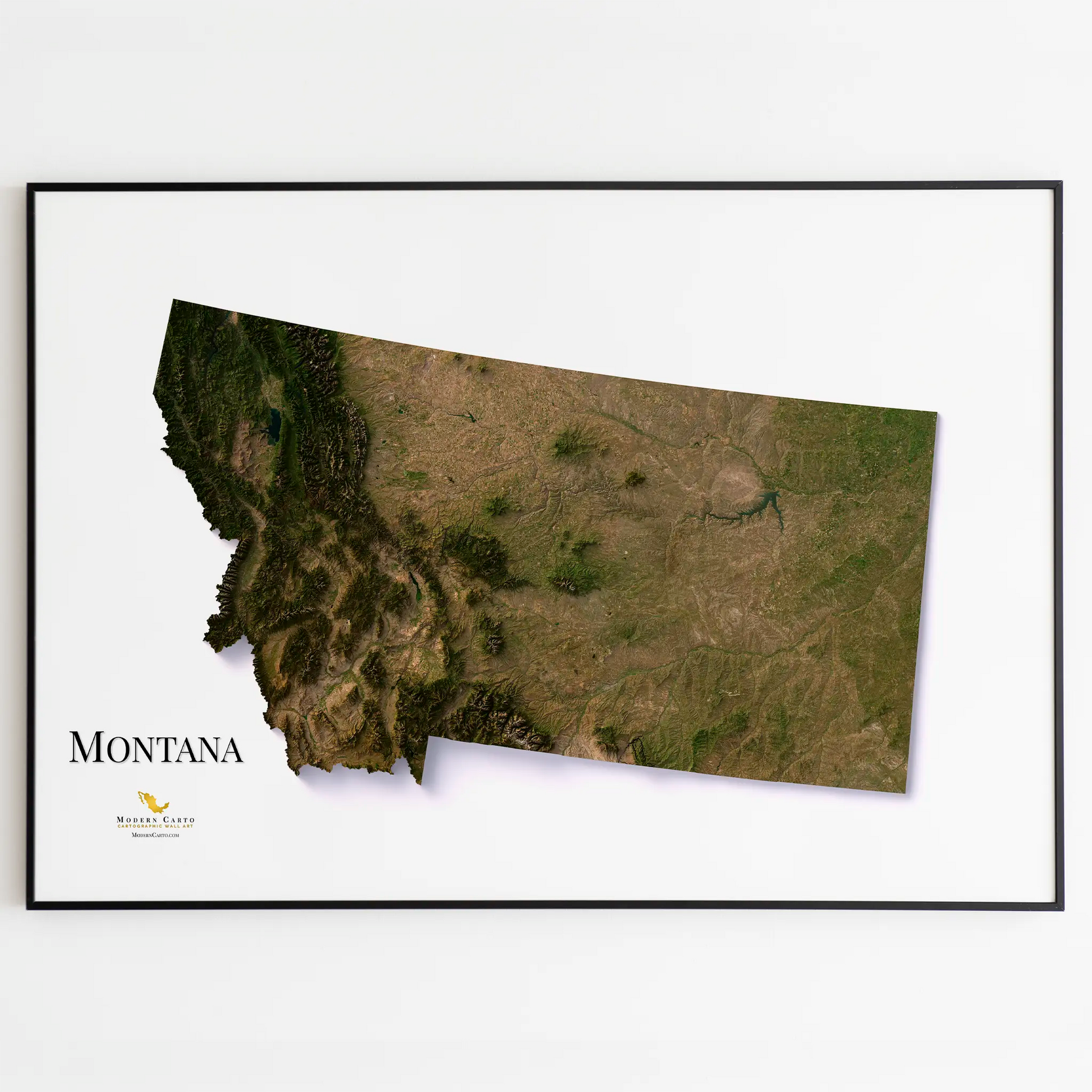 Montana, USA-Satellite Imagery-Wall Map-ModernCarto