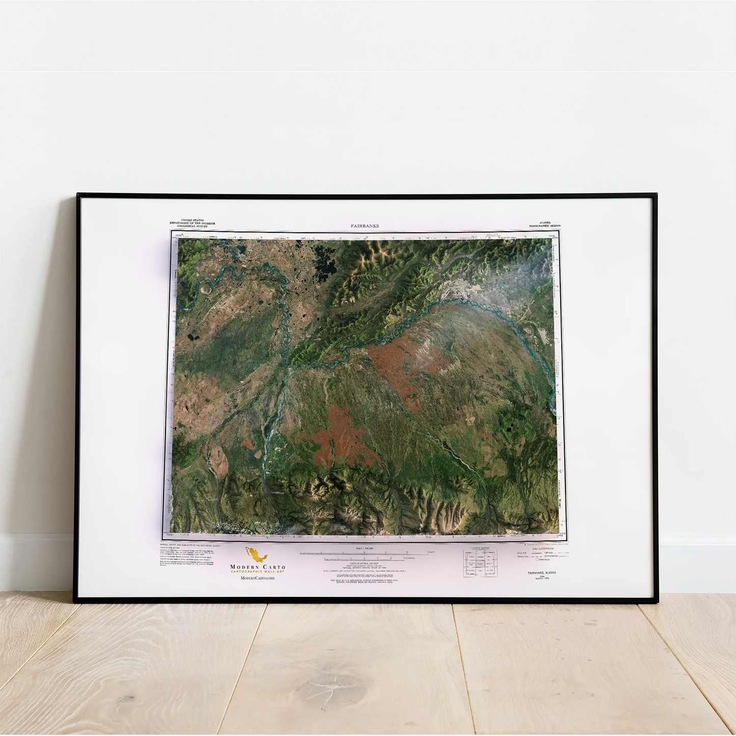 Fairbanks, Alaska-Satellite Imagery-Wall Map-ModernCarto