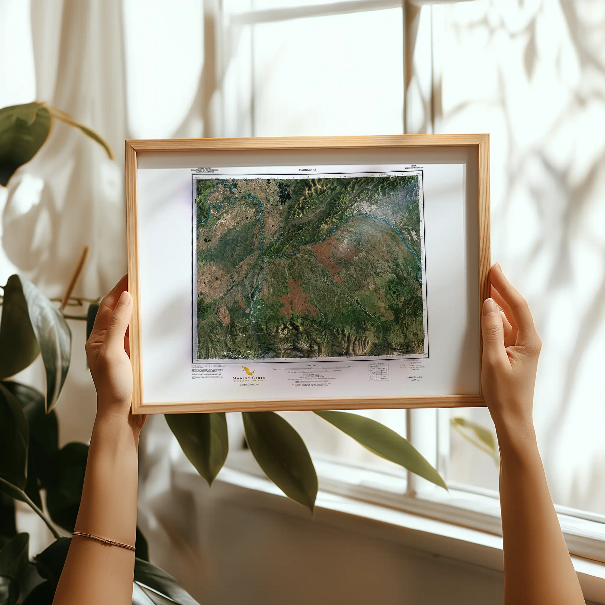 Fairbanks, Alaska-Satellite Imagery-Wall Map-ModernCarto