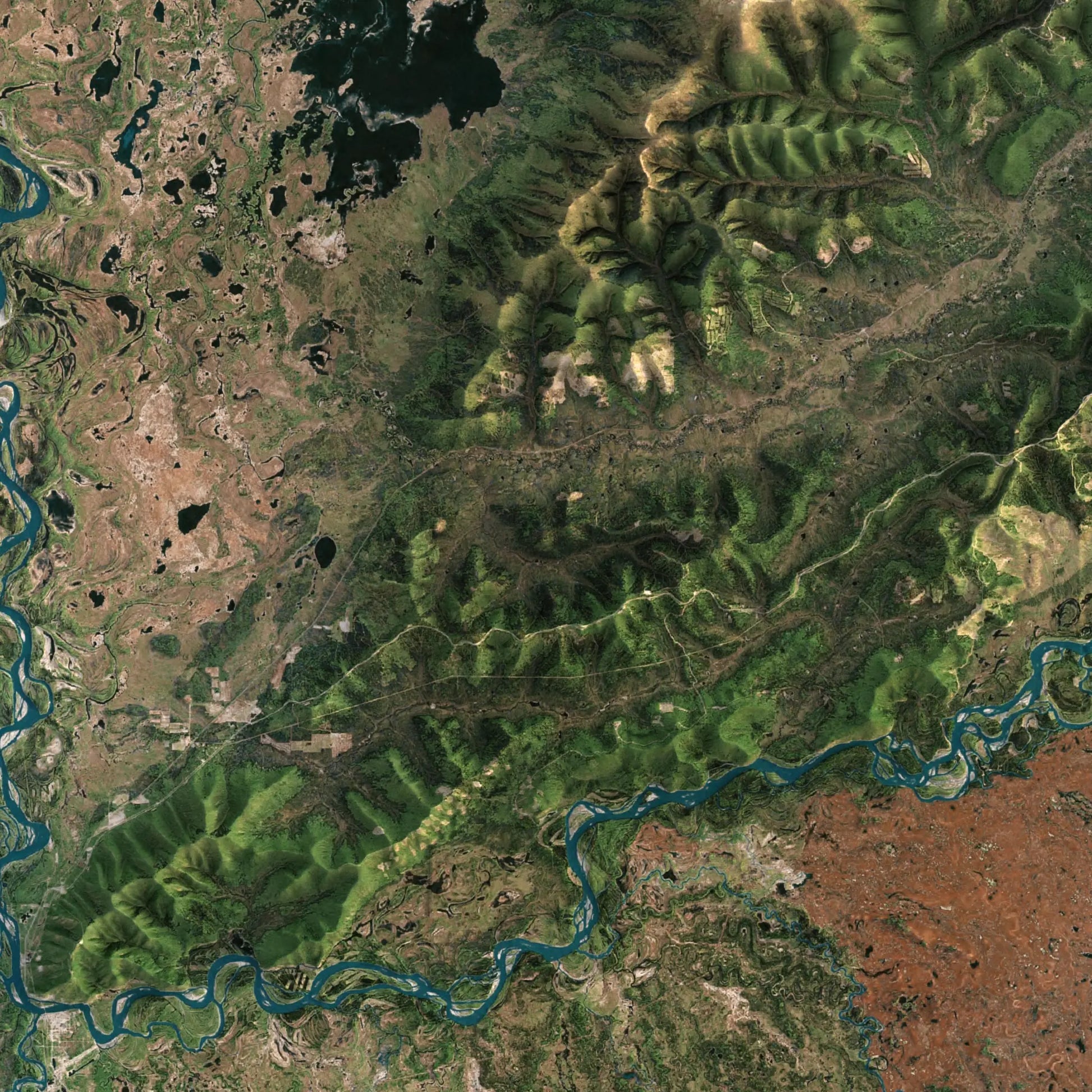 Fairbanks, Alaska-Satellite Imagery-Wall Map-ModernCarto