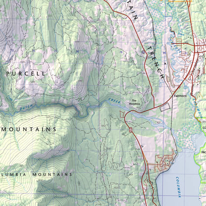 Fairmont Hot Springs, British Columbia-Modern Topographic-Wall Map-ModernCarto
