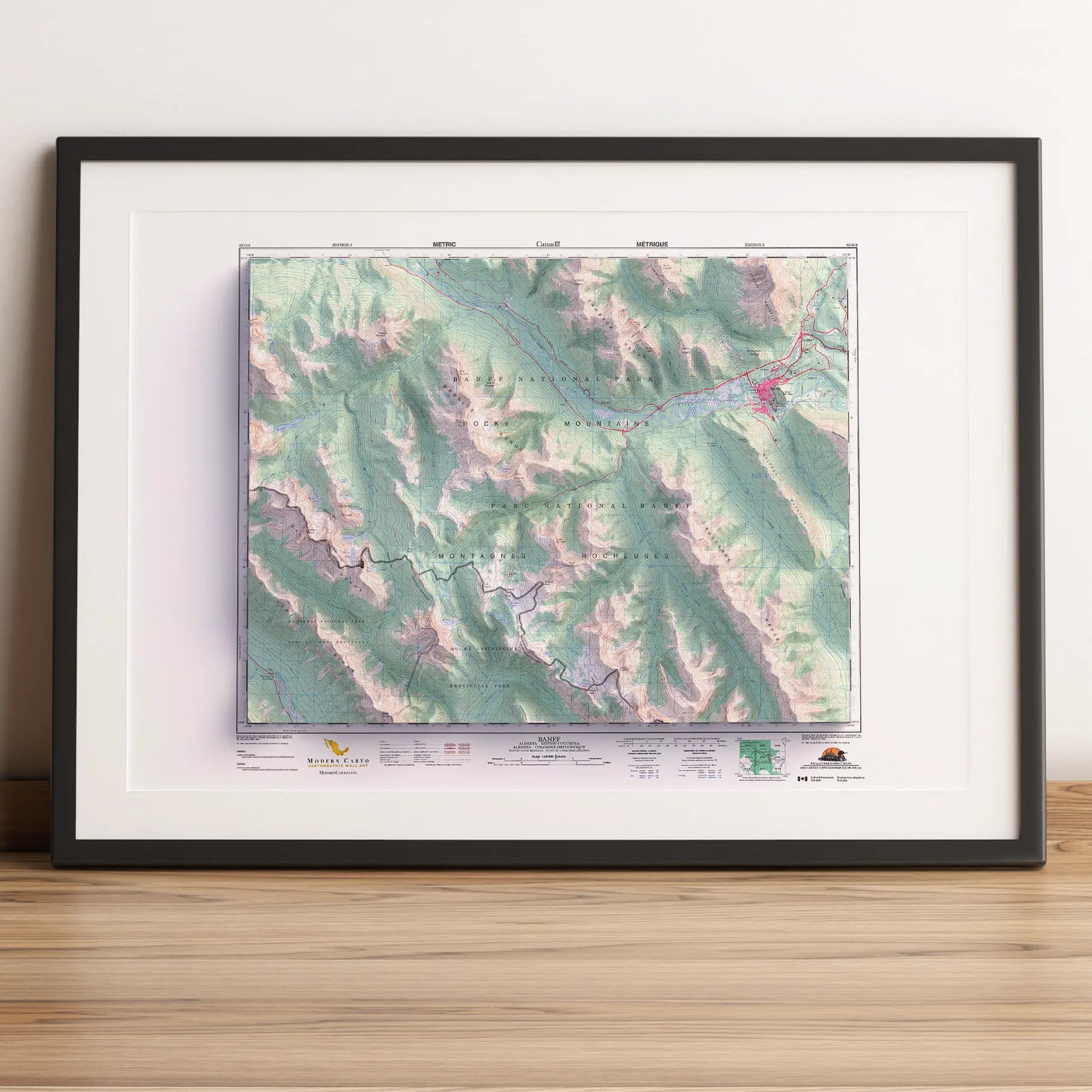 Banff, Alberta - 1996-Historical Topographic-Wall Map-ModernCarto