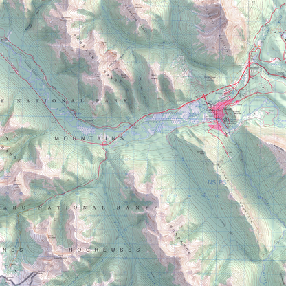Banff, Alberta - 1996-Historical Topographic-Wall Map-ModernCarto