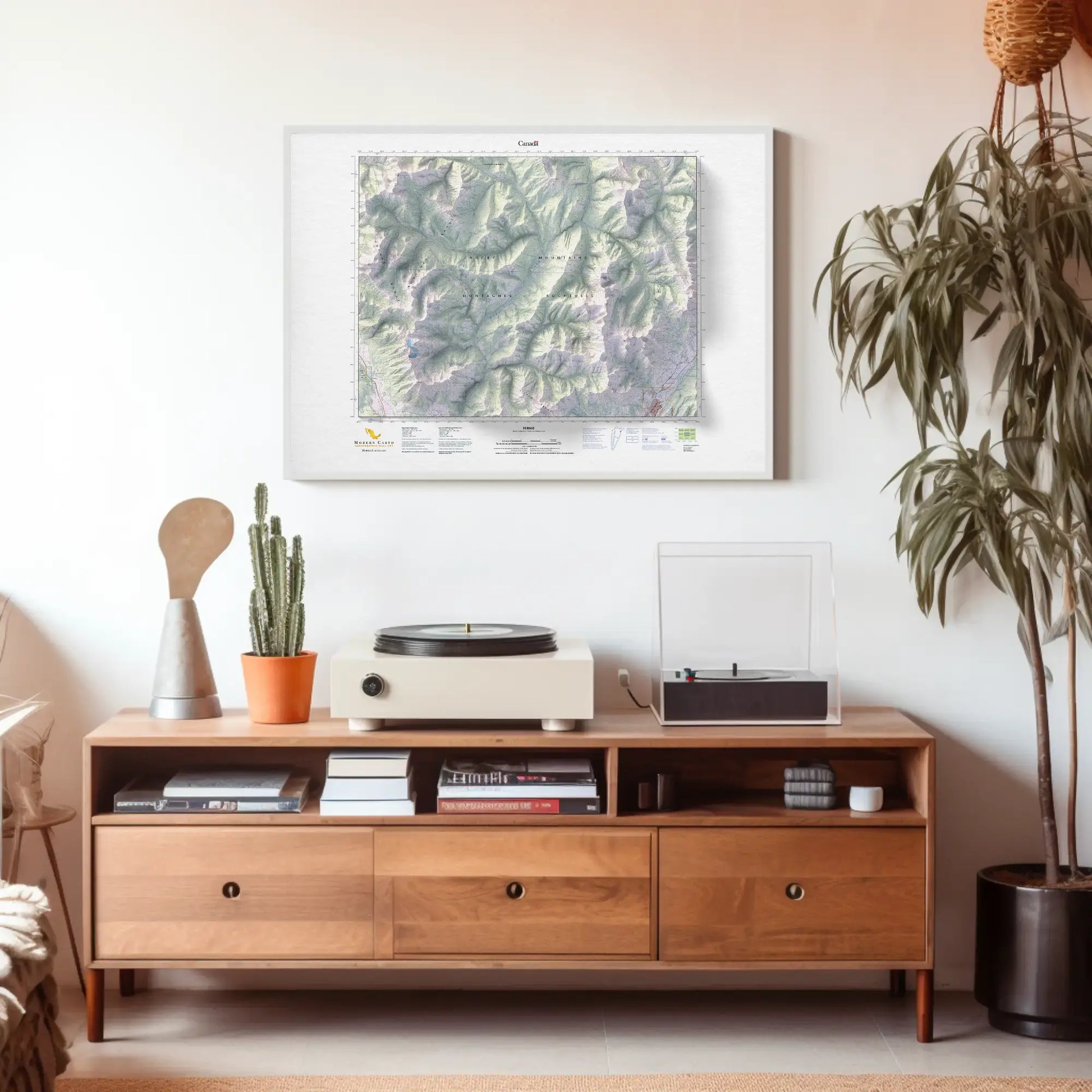 Fernie, British Columbia-Modern Topographic-Wall Map-ModernCarto