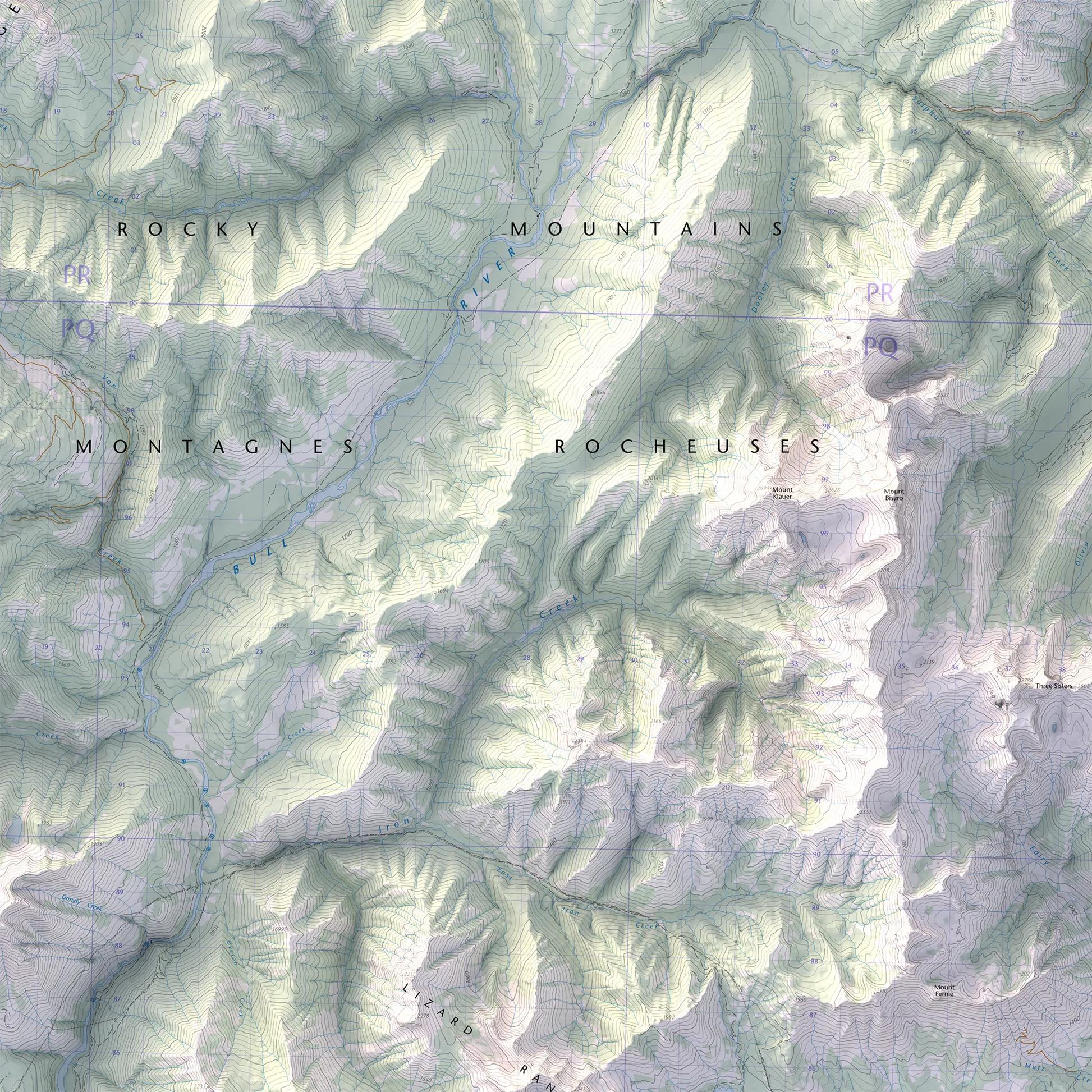 Fernie, British Columbia-Modern Topographic-Wall Map-ModernCarto