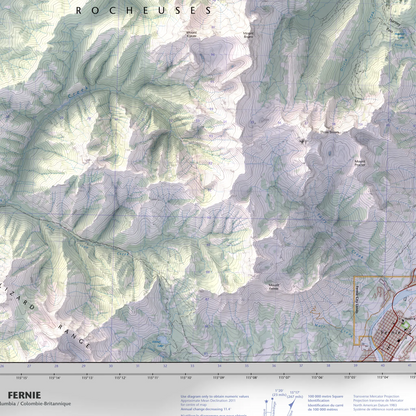 Fernie, British Columbia-Modern Topographic-Wall Map-ModernCarto