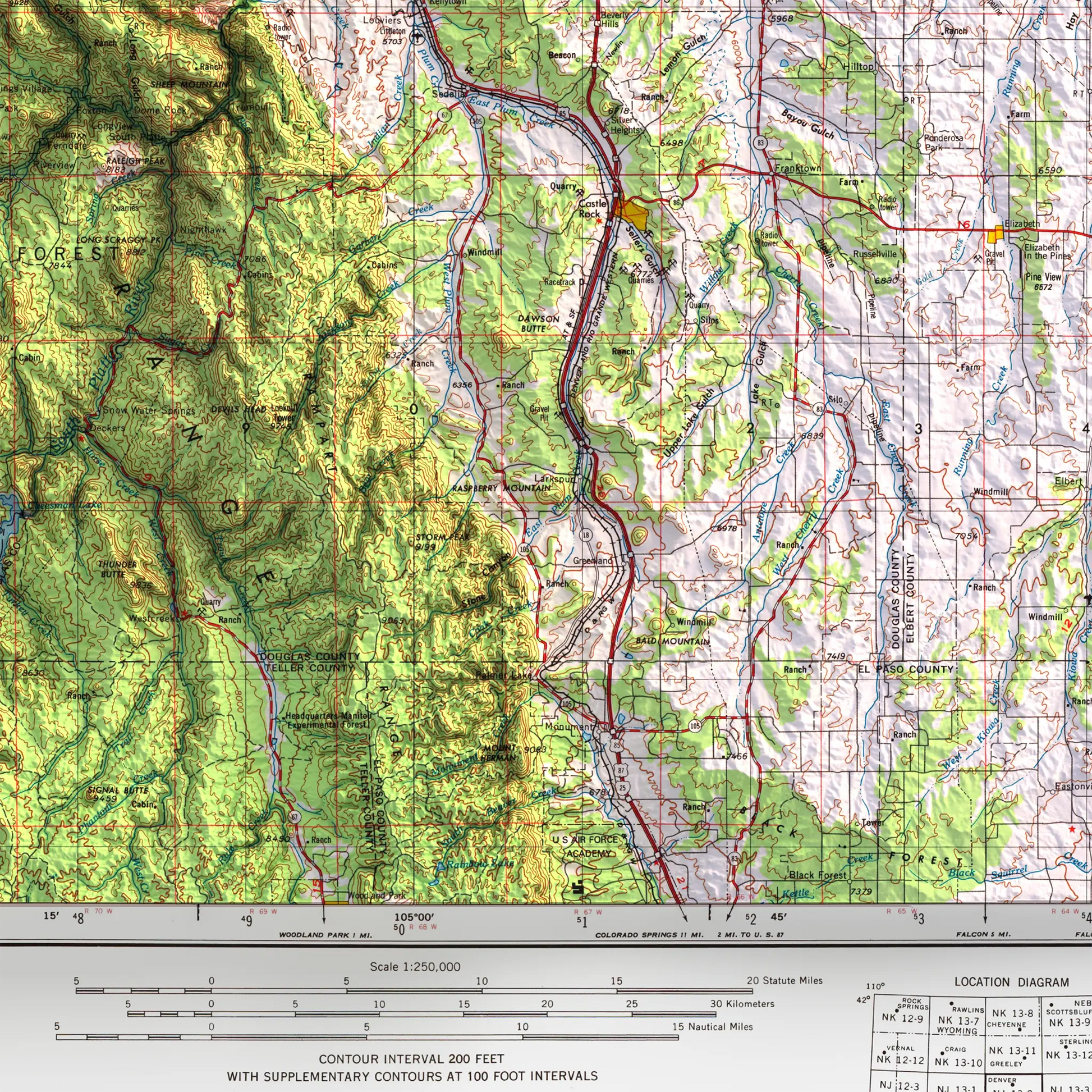 Denver, Colorado - 1953-Historical Topographic-Wall Map-ModernCarto