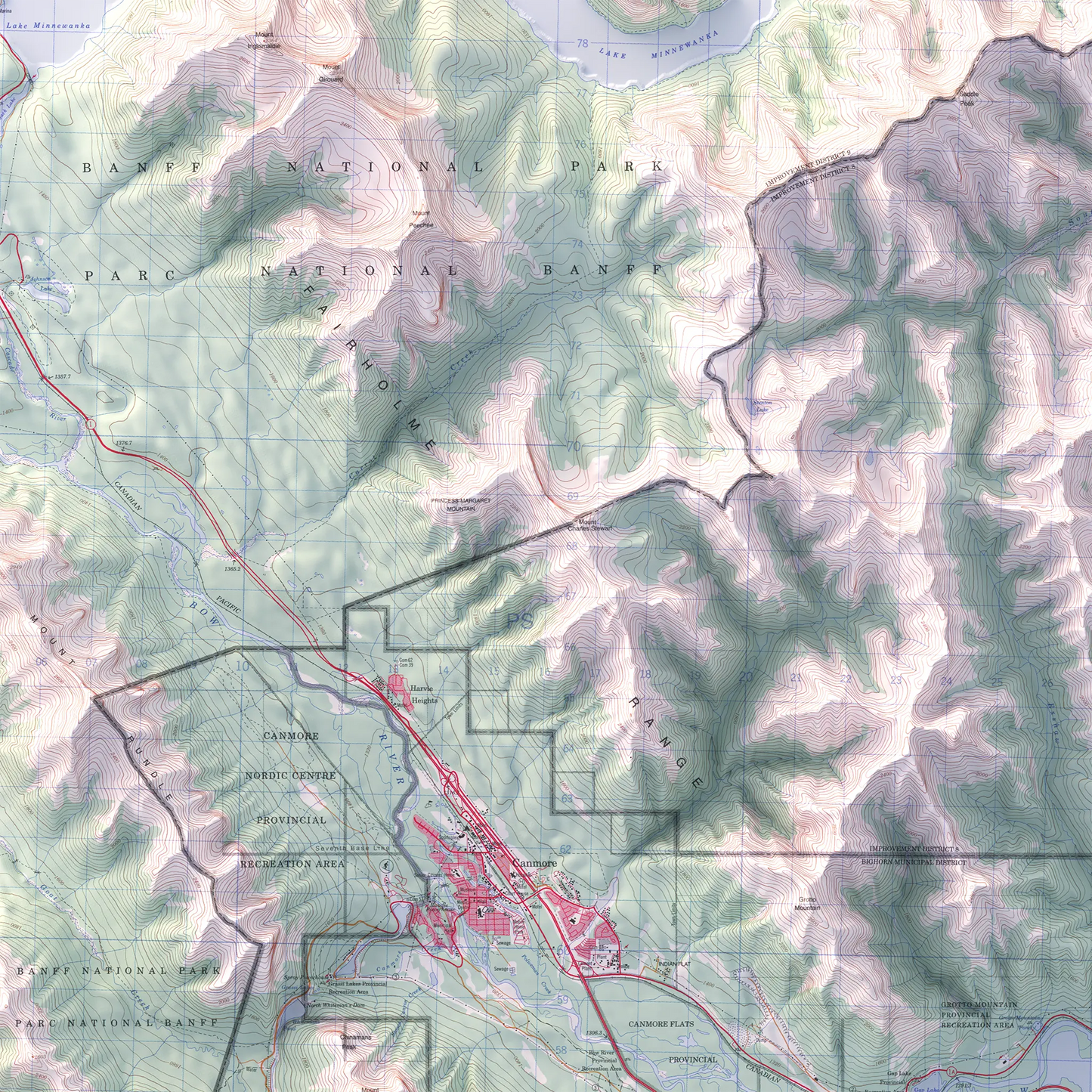 Canmore, Alberta - 1996-Historical Topographic-Wall Map-ModernCarto