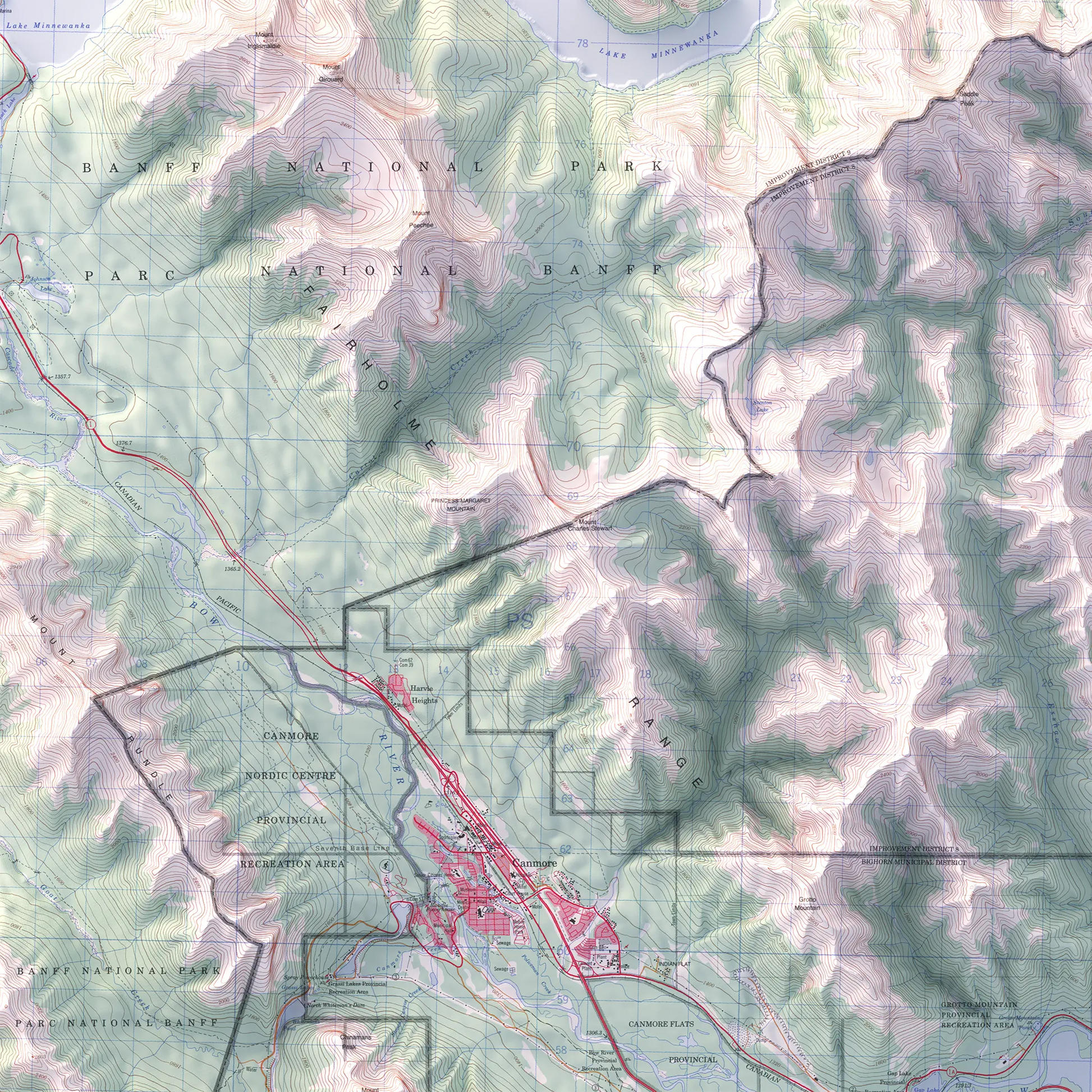 Canmore, Alberta - 1996-Historical Topographic-Wall Map-ModernCarto