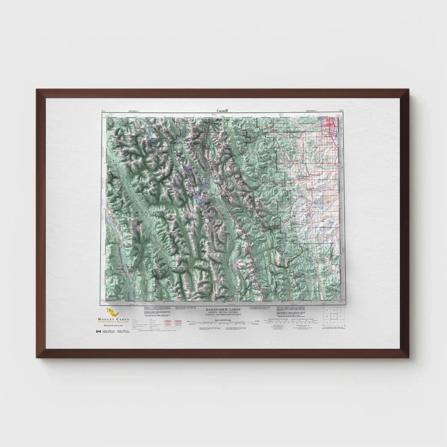 Kananaskis Lakes, Alberta - 1991-Historical Topographic-Wall Map-ModernCarto
