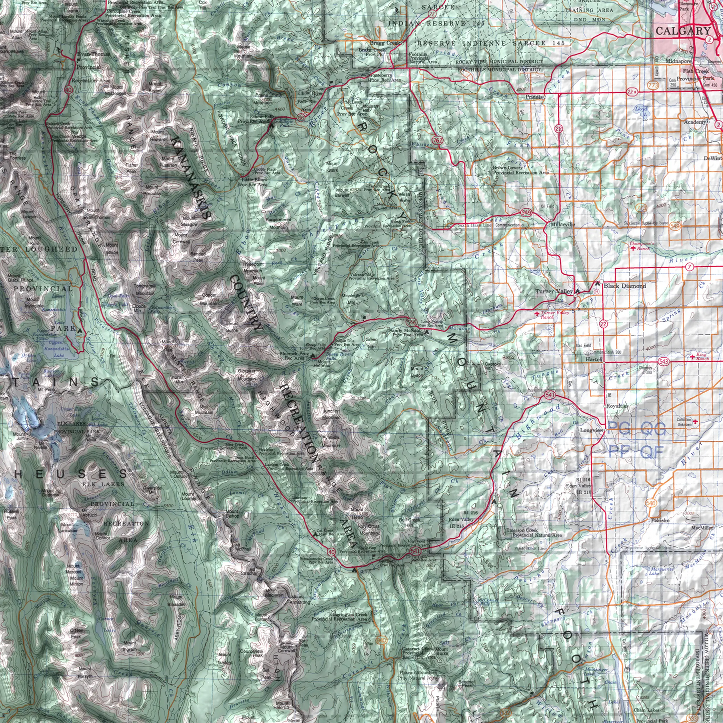 Kananaskis Lakes, Alberta - 1991-Historical Topographic-Wall Map-ModernCarto