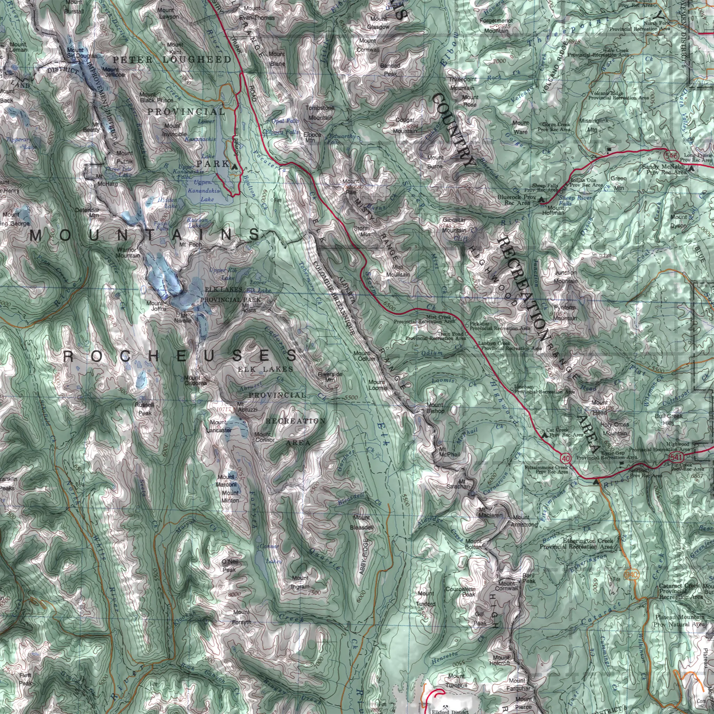 Kananaskis Lakes, Alberta - 1991-Historical Topographic-Wall Map-ModernCarto