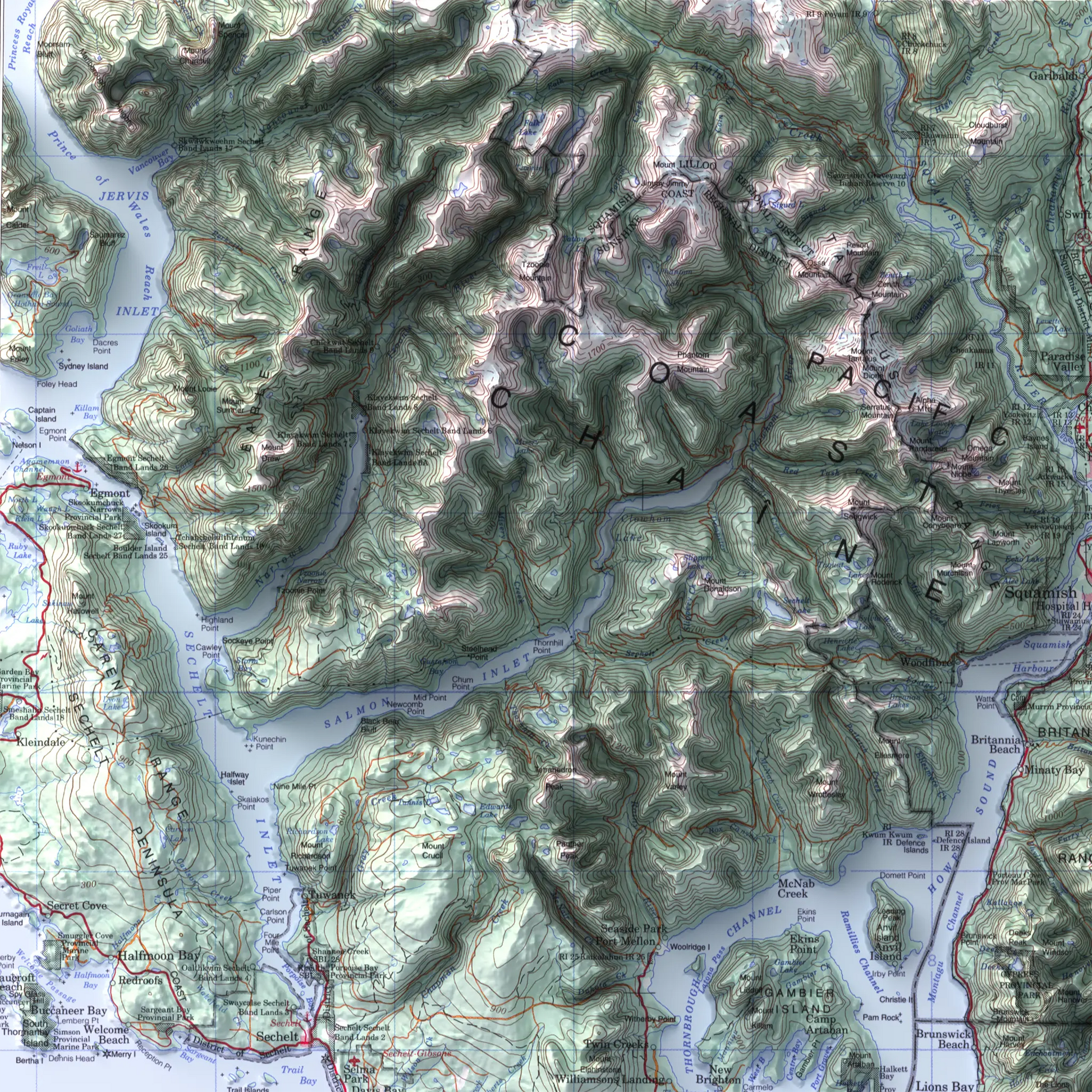 Vancouver, British Columbia - 1995-Historical Topographic-Wall Map-ModernCarto