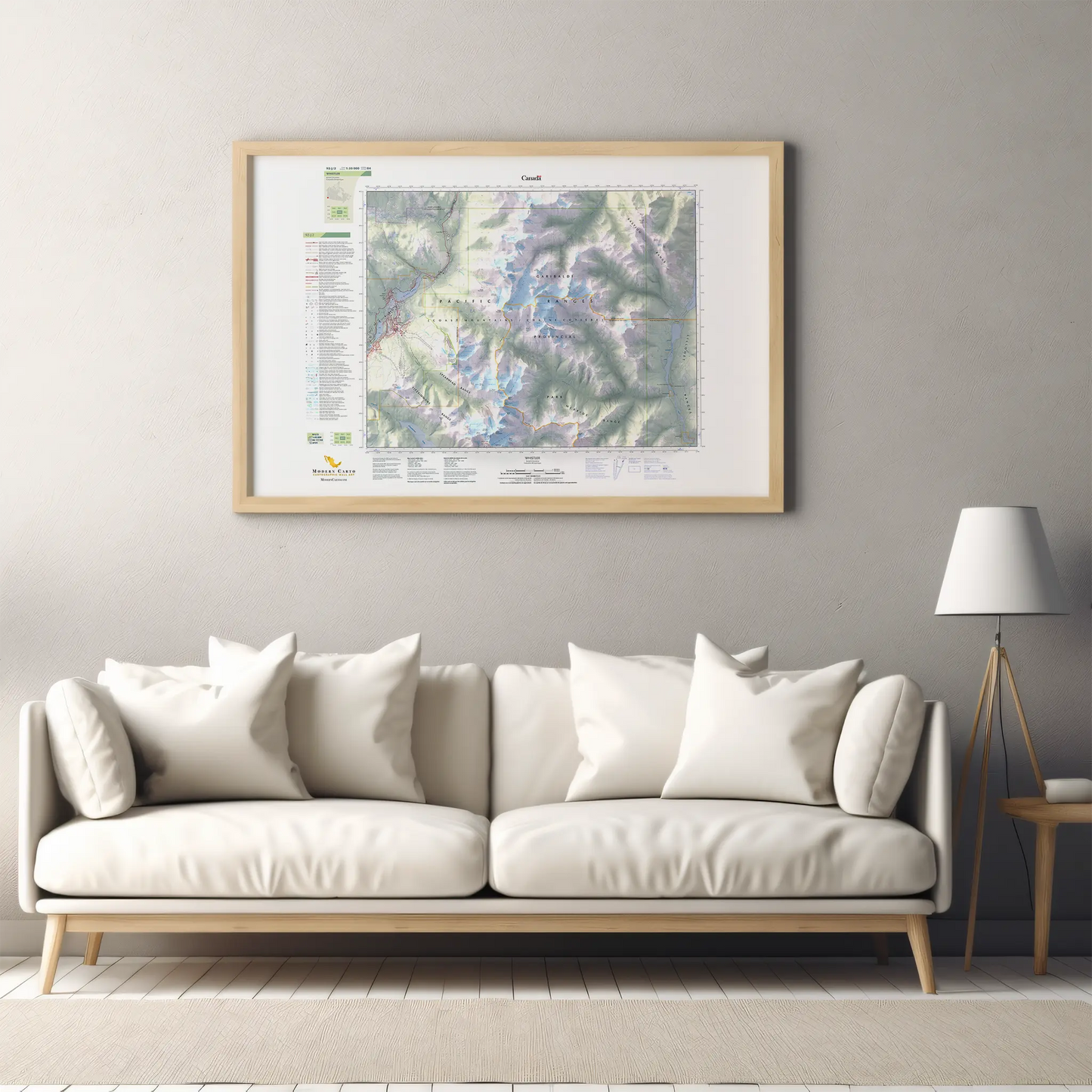 Whistler, British Columbia-Modern Topographic-Wall Map-ModernCarto