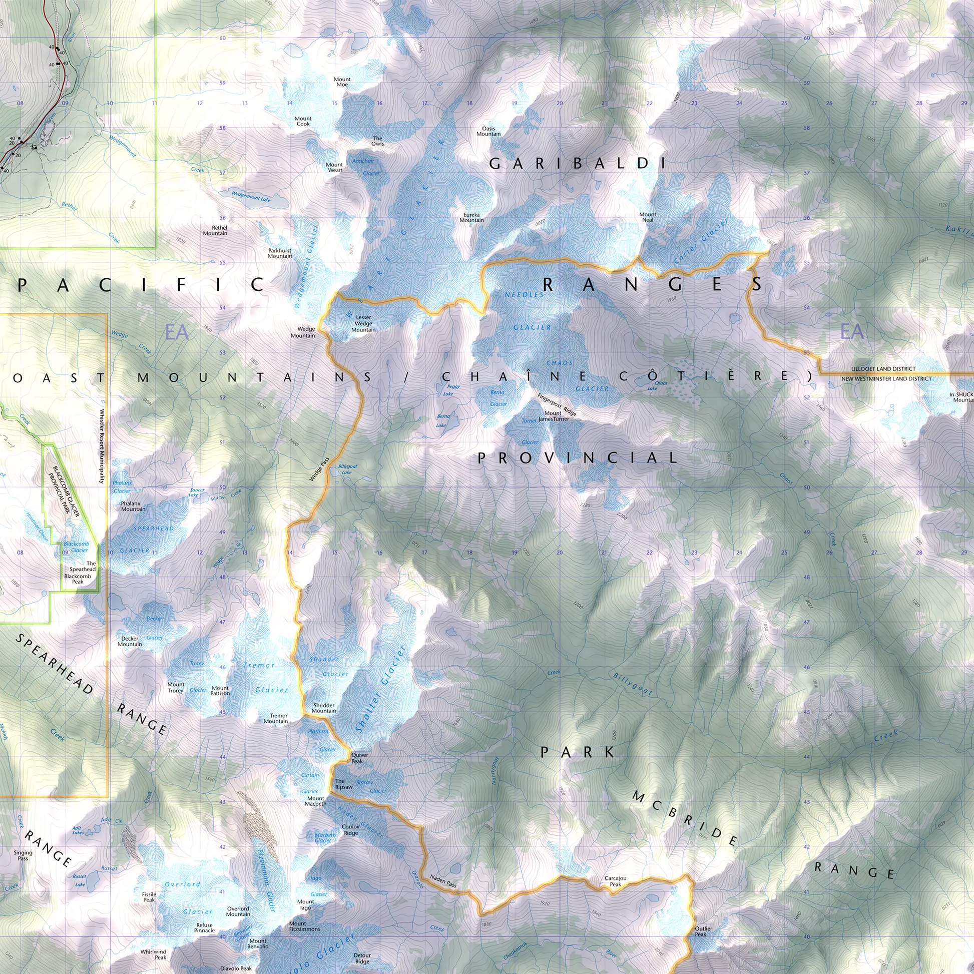 Whistler, British Columbia-Modern Topographic-Wall Map-ModernCarto