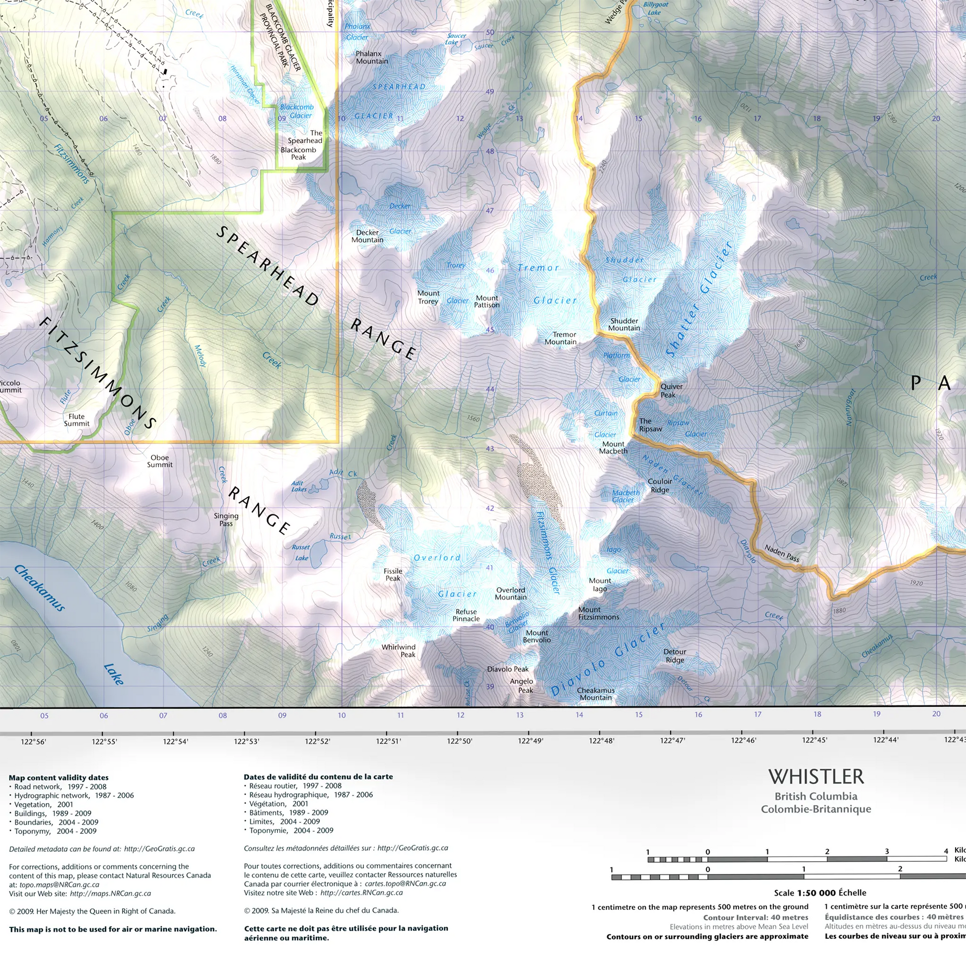 Whistler, British Columbia-Modern Topographic-Wall Map-ModernCarto